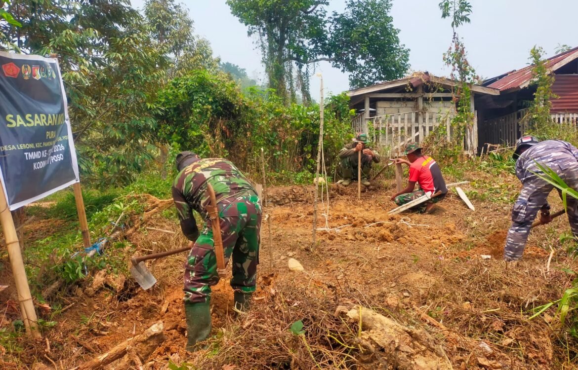 Satgas TMMD Poso Awali Proyek Sanitasi demi Kesejahteraan Desa Leboni