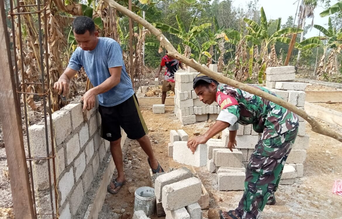 Proyek RTLH Satgas TMMD ke-130 Tingkatkan Hunian Keluarga di Desa Yang